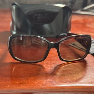 Fendi Black Frame Sunglasses with Brown Lenses